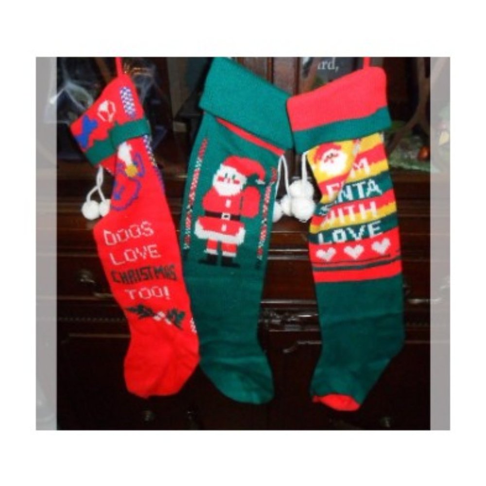 Bundle of 3 Vintage Christmas Stockings